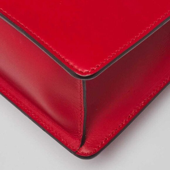 Gucci Red Smooth Leather Small Sylvie Shoulder Bag - Picture 3 of 10